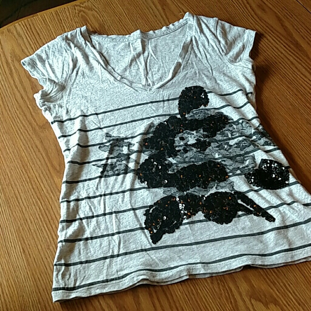 Grey Express shirt with sequins